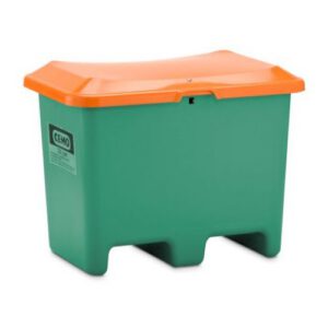 Smilts/sāls stiklšķiedras konteiners, zaļš ar oranžu vāku, 200l (ar iekrāvēja ejām) [CE]