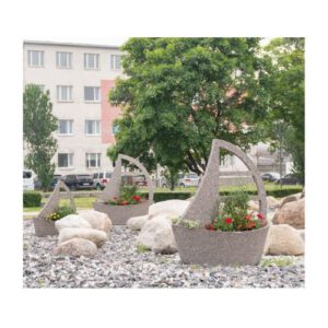 Betona puķu pods (laivas tipa ar buru), 1650x1160x1820mm