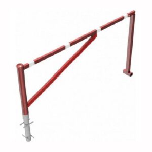 Horizontāli grozāma barjera ar atbalsta stabiem (ar trijstūrveida slēdzeni), 2500mm (betonējama) [SCH]