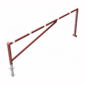 Horizontāli grozāma barjera ar atbalsta stabiem (ar trijstūrveida slēdzeni), 3500mm (betonējama) [SCH]