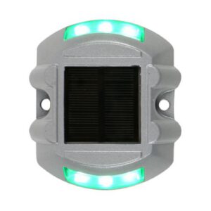 Ceļa atstarotājs ar saules baterijām (zaļš), robains 108x97mm, h=25mm [W]