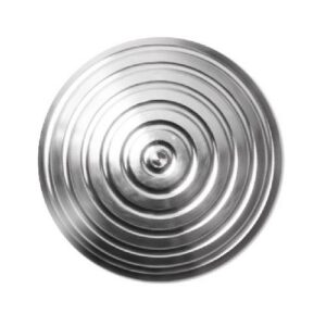 Taktila elements K3 (rievots, kupola forma) d30x4mm ar metinātu tapu (AISI 316L)