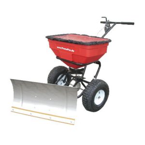 Manuālais smilts/sāls kaisītājs ar centrbēdzes izkliedētāju (60l) un sniega tīrīšanas lāpstu 740mm [PP]