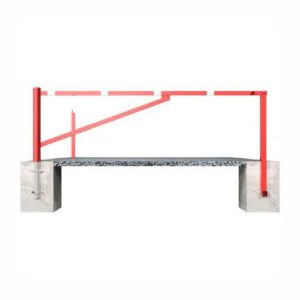 Horizontāli grozāma barjera ar atbalsta stabiem (ar euro-profila cilindra slēdzeni), 3000mm (betonējama) [SCH]