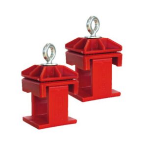 Plastmasas savienojumi (kronšteini) (komplektā 2gab.), sarkani, 40x40x42mm [NI]