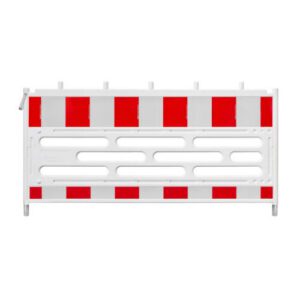 Plastmasas barjera TL 2100x1117x47mm, balta ar sarkanām atstarojošām joslām, bez pēdām [KWA]