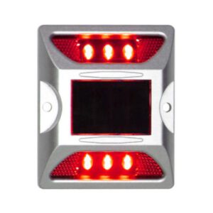 Ceļa atstarotājs ar saules baterijām (sarkans), kvadrātveida 122x104mm, h=23mm [W]