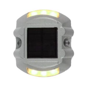 Ceļa atstarotājs ar saules baterijām (dzeltens), robains 108x97mm, h=25mm [W]