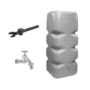 Plastmasas tvertne lietus ūdens uzkrāšanai CUBUS (ar krānu un novirzītāju), 1000l [EF]