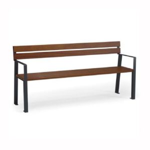 Tērauda soliņš ar atzveltni un roku balstiem, 1800mm (cinkots/krāsots RAL tonī)