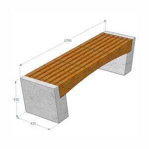Betona soliņš (tilta formas), 1750x435x430mm
