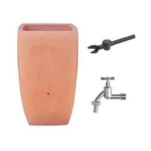 Plastmasas tvertne lietus ūdens uzkrāšanai JELKA (ar puķu podu, krānu un ūdens novirzītāju), 200l [EF]