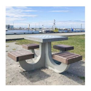 Betona galda komplekts ar 4 krēsliem, 1900x1900x780mm