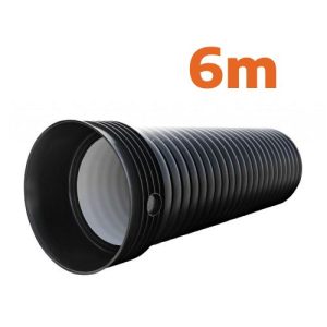 PP dubultsienu caurteka ar uzmavu bez blīvgredzena, 250/284x6000mm, klase SN8