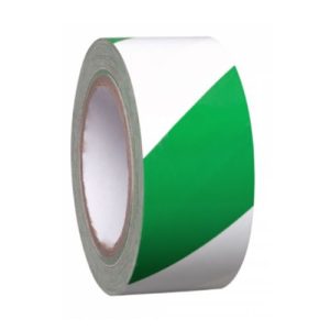 Pašlīmējoša norobežošanas lenta, zaļa ar baltu (50mm x 33m)