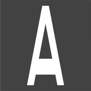 Termoplastikāta simbols (karsējams) "Burts [A]", 3000x1400mm, balts (RAL 9016)