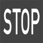 Termoplastikāta simbols (karsējams) "STOP", 1600x2250mm, balts (RAL 9016)