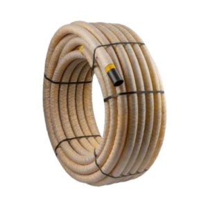 PVC gofrēta drenu caurule ar ģeotekstila filtru, d=80mm (rullī 50m)