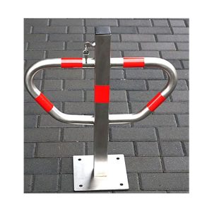 Stāvvietu barjera "Tauriņš BIG" ar iekšējo slēdzeni (nerūsējošā tērauda ar sarkanām joslām), h=600mm