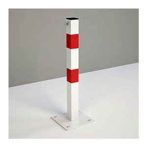 Stāvvietu barjera "Stabiņš" ar iekšējo slēdzeni (balta ar sarkanām joslām), h=600mm [KRO]