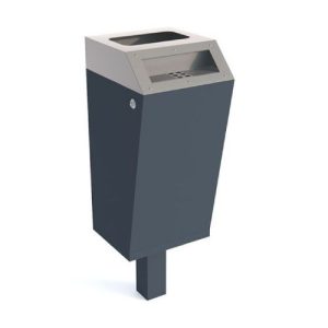 Metāla atkritumu tvertne ar pelnu trauku (cinkota un krāsota RAL), 40l [KRO]