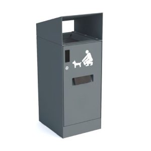 Atkritumu tvertne suņu ekskrementiem (metāla; RAL tonī), 80l [KRO]