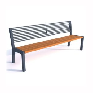 Tērauda soliņš ar atzveltni, 1900mm (cinkots/krāsots RAL tonī)