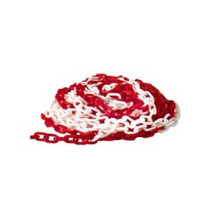 Plastmasas ķēde, sarkana ar baltu, 25m (d=6mm)
