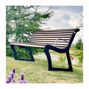 Tērauda soliņš ar atzveltni un roku balstiem, 1800mm (cinkots/krāsots RAL tonī)