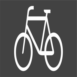 Termoplastikāta simbols (karsējams) "Velosipēdu ceļš", balts