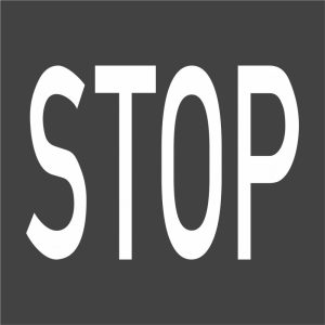 Termoplastikāta simbols (karsējams) "STOP", balts